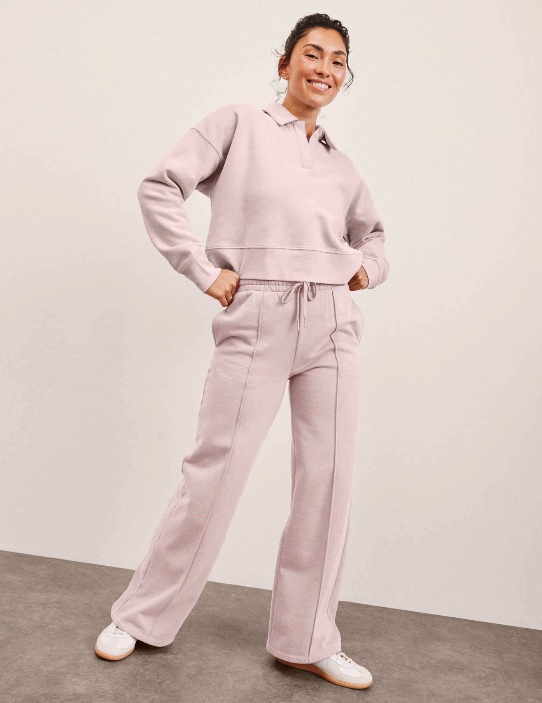 LuxeFleece Pintuck Wide Leg Pant - Image 4