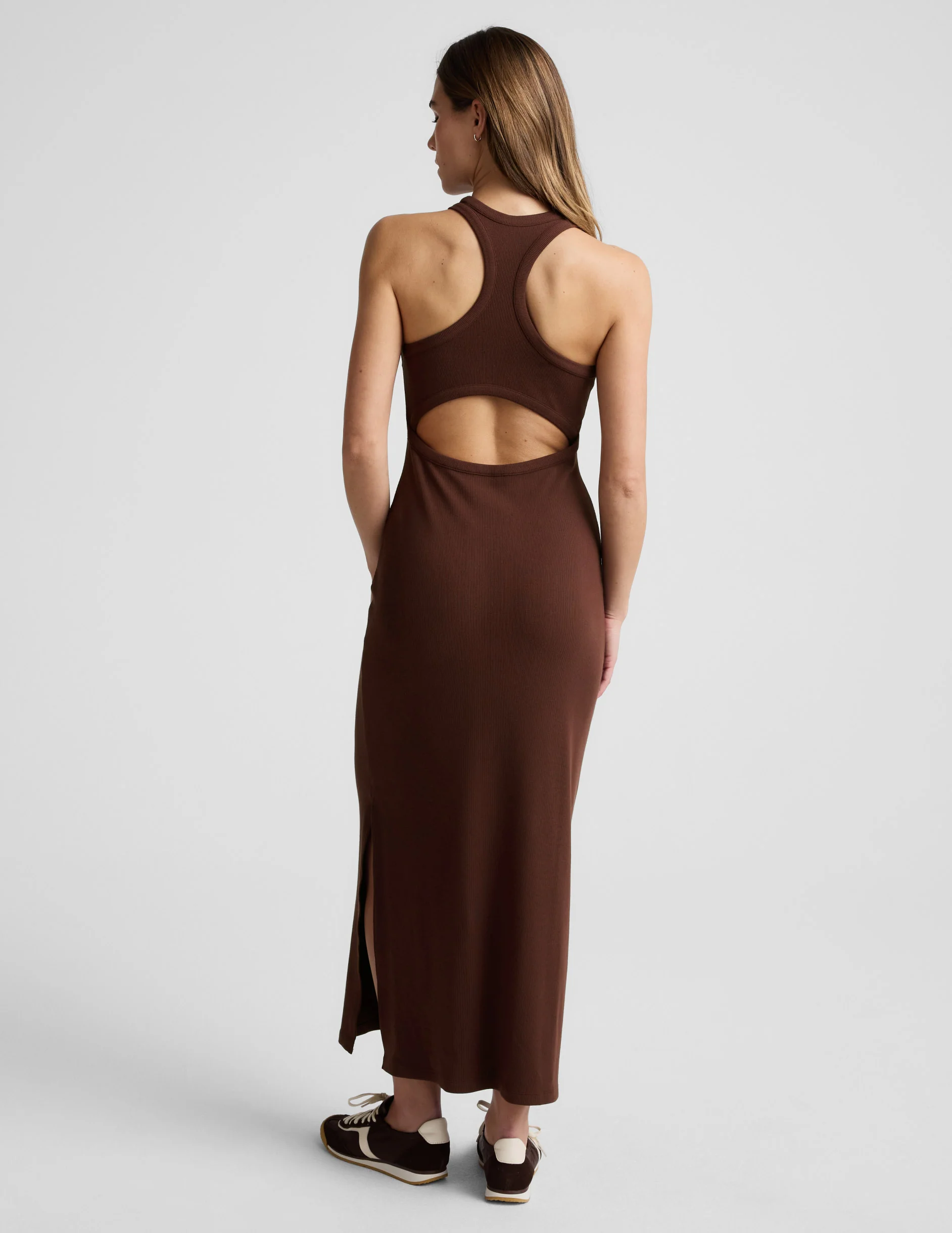 Ribbed High Neck Maxi Dress