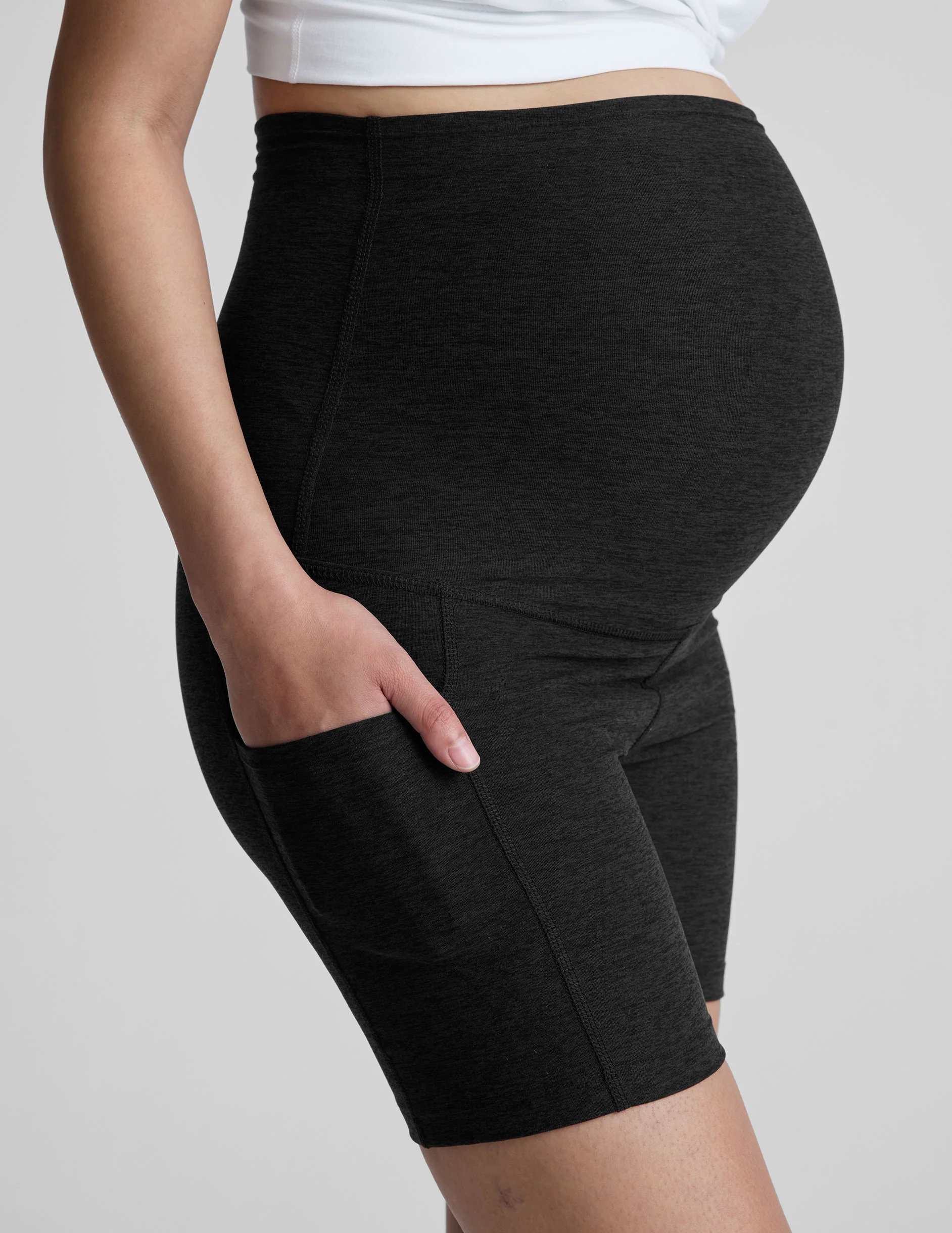 Spacedye Keep Pace 5" Maternity Pocket Biker Short - Image 3