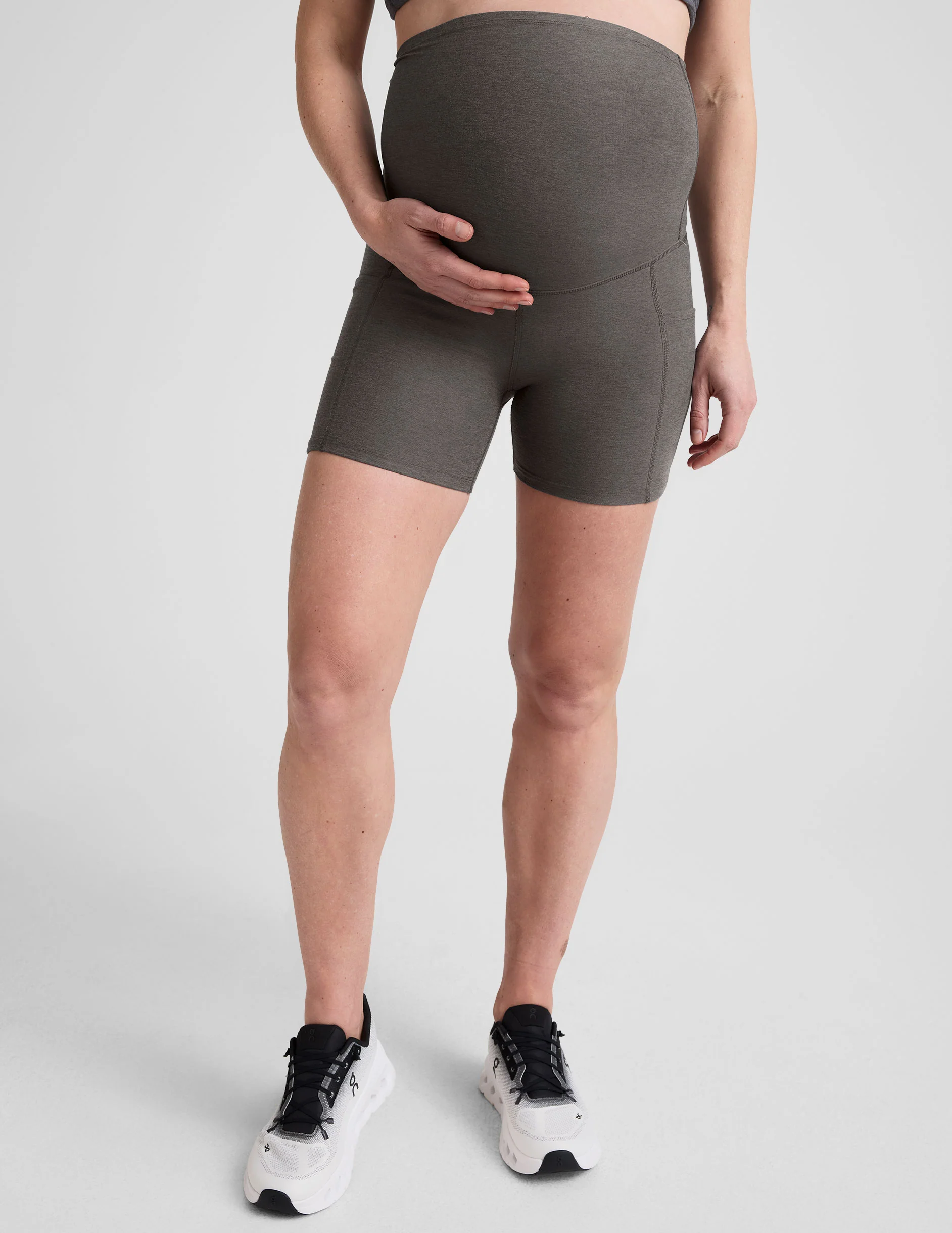 Spacedye Keep Pace 5" Maternity Pocket Biker Short - Image 2