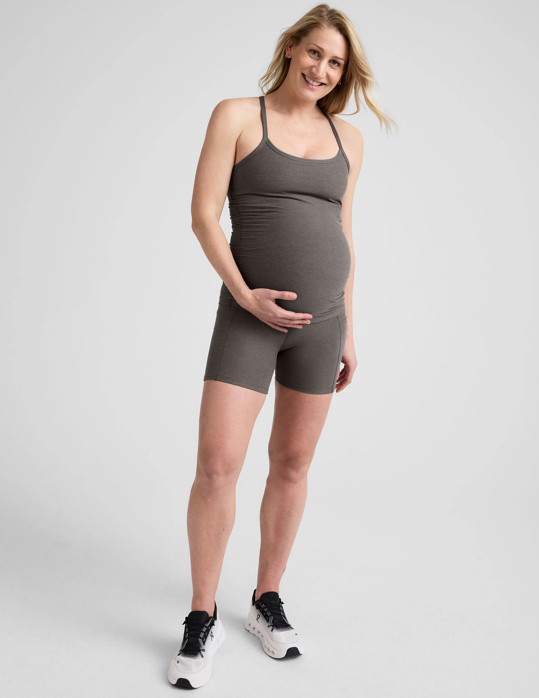Spacedye Keep Pace 5" Maternity Pocket Biker Short - Image 5
