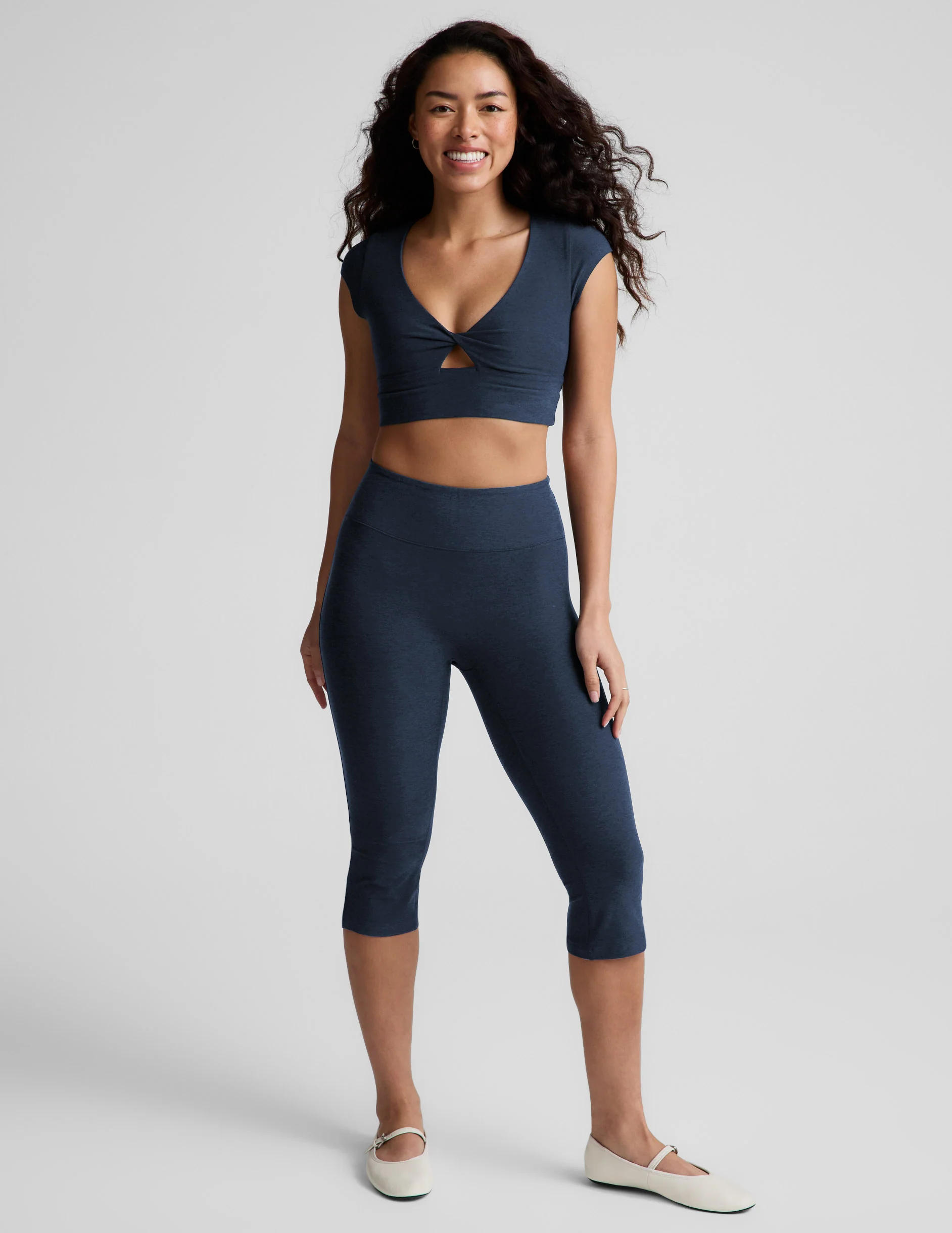 Spacedye Mid-Rise Slit Pedal Pusher Legging