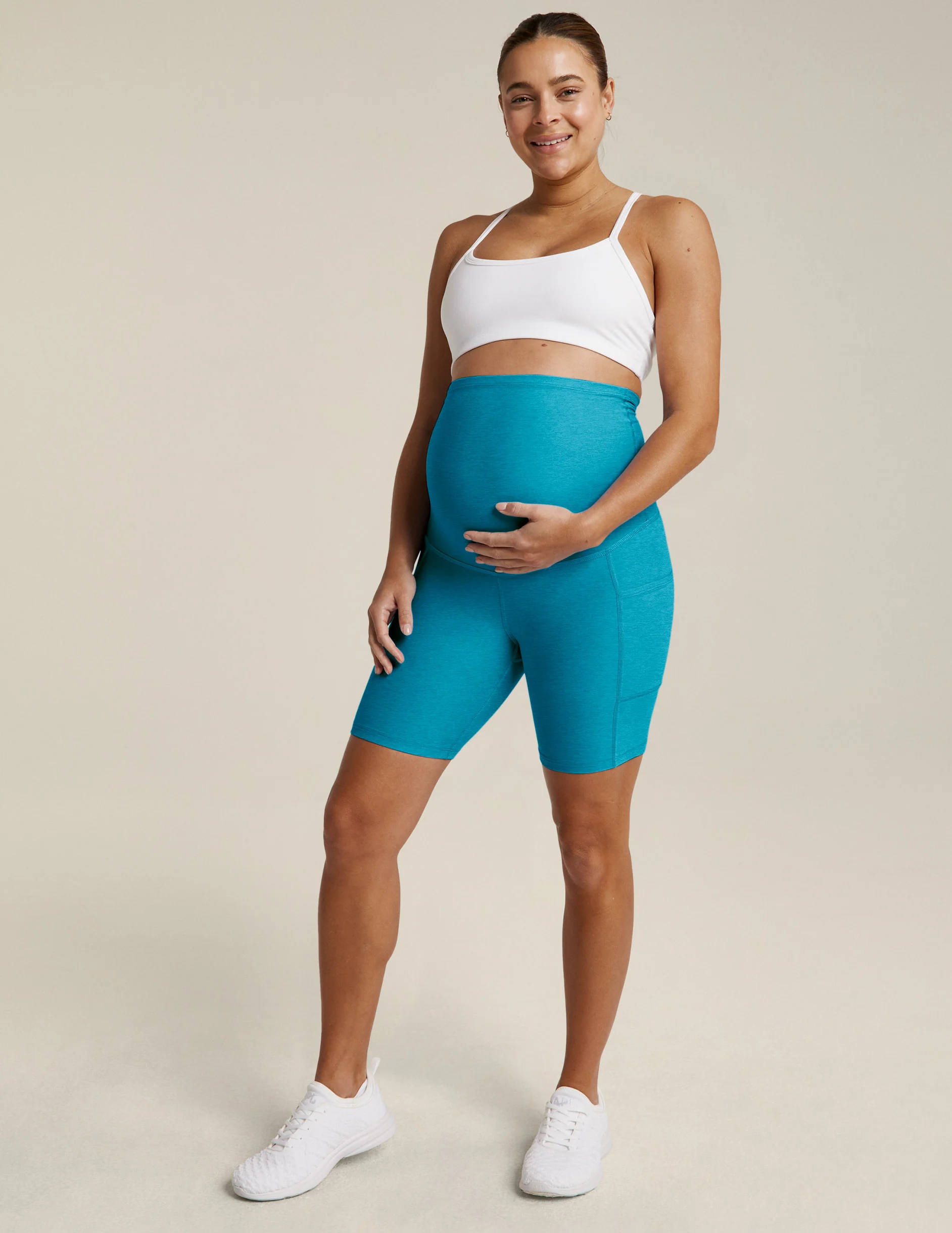 Spacedye Pockets Forever Maternity Biker Short - Image 5